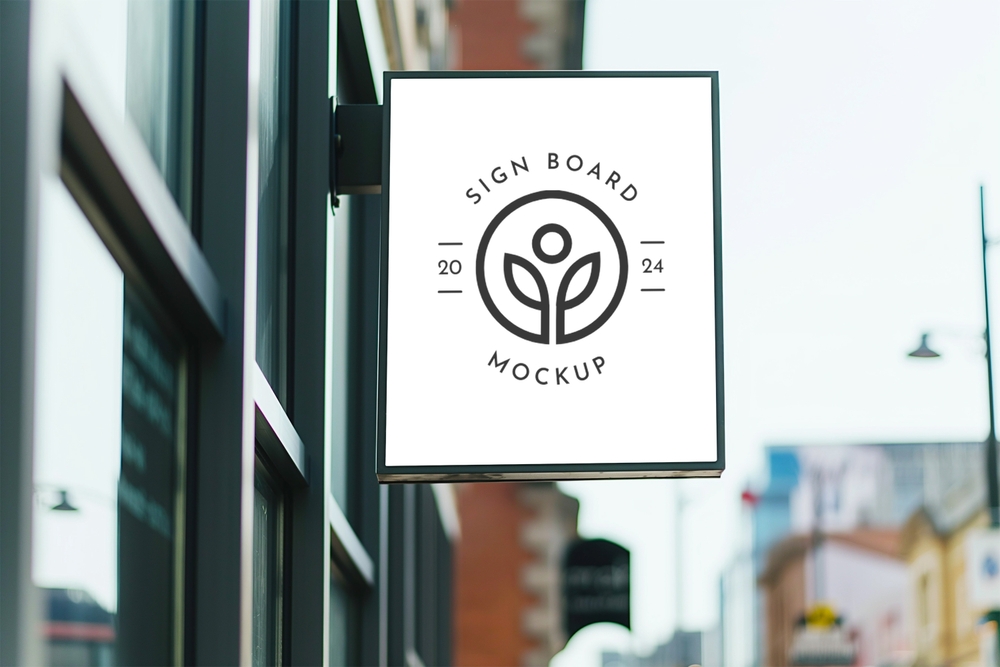 White,professional,sign,board,mockup