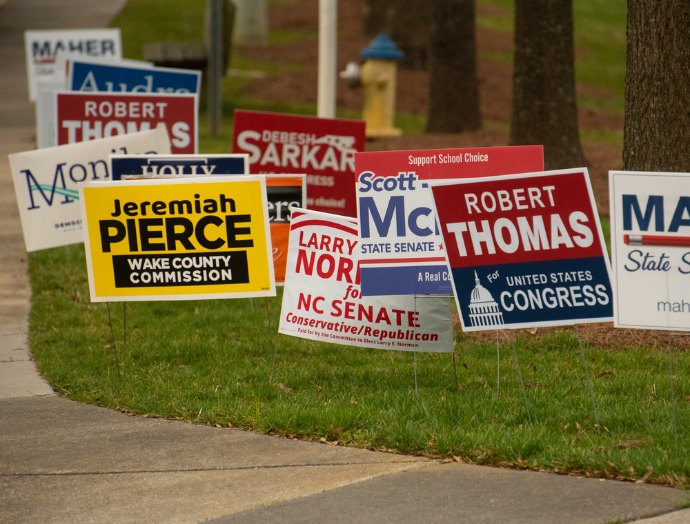 Wake,forest,,nc/united,states ,03/03/2020:,a,cluster,of,campaign,signs